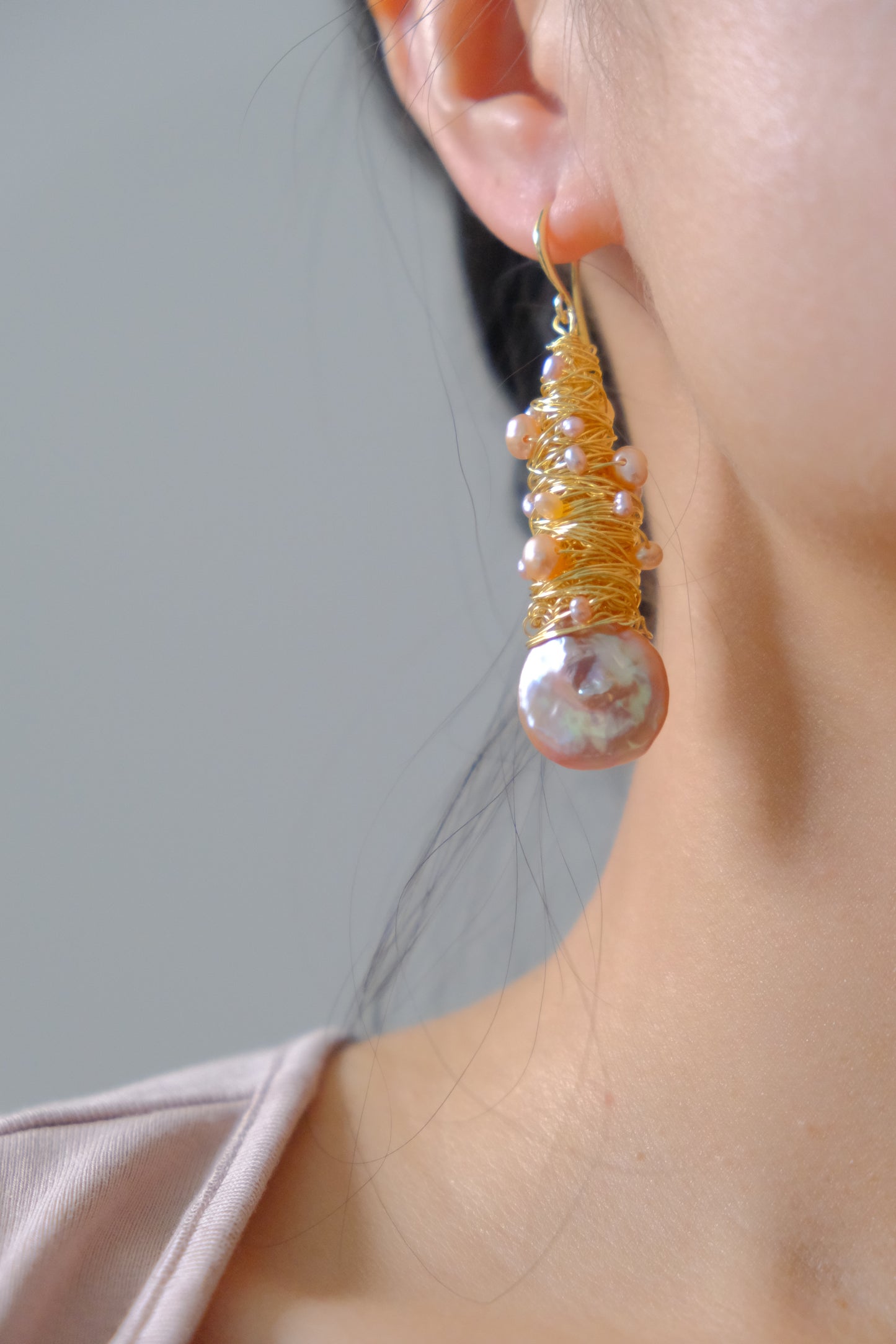 Mermaid pearl handmade eardrop