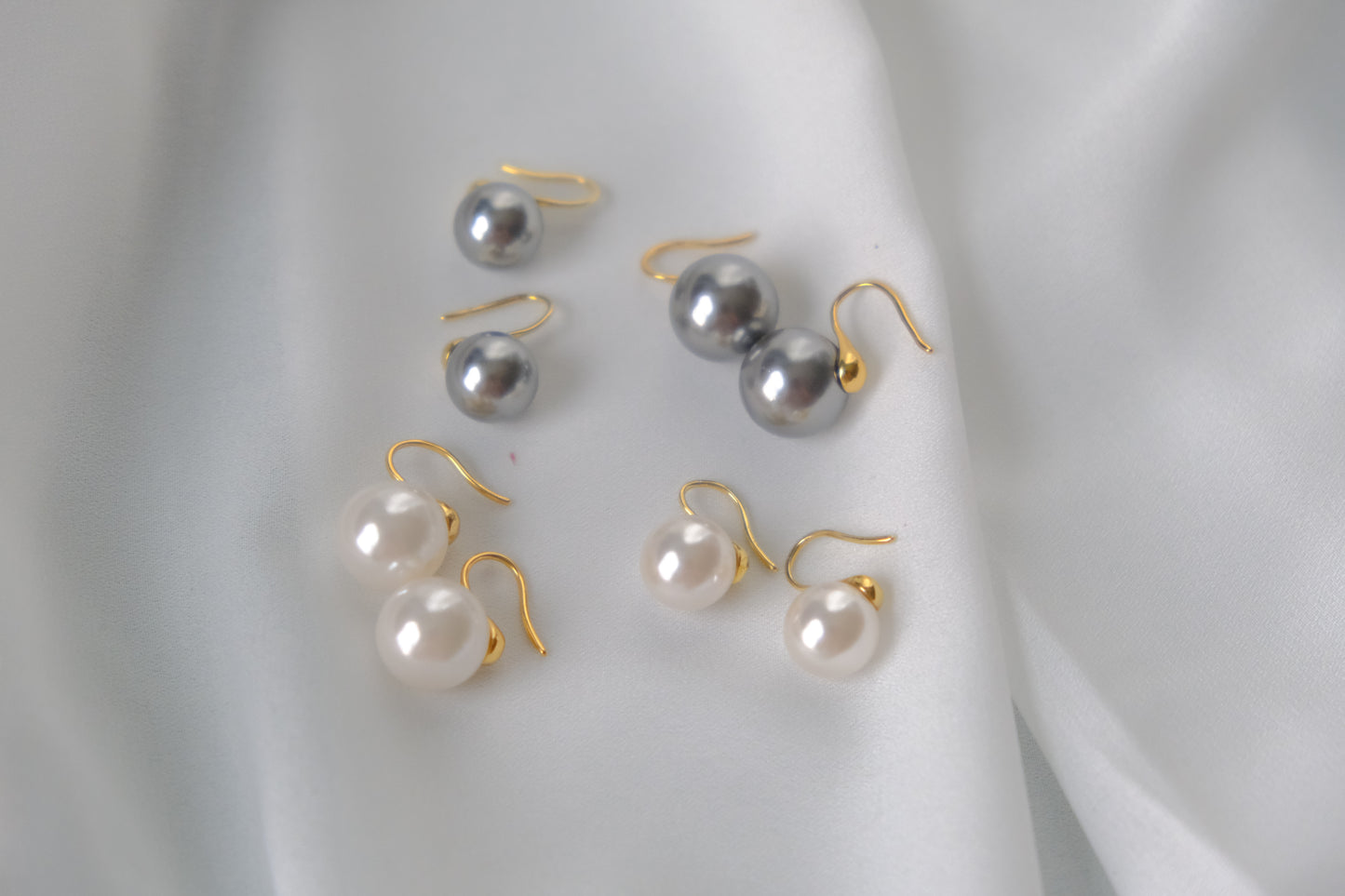 Radiant Milk White Earrings