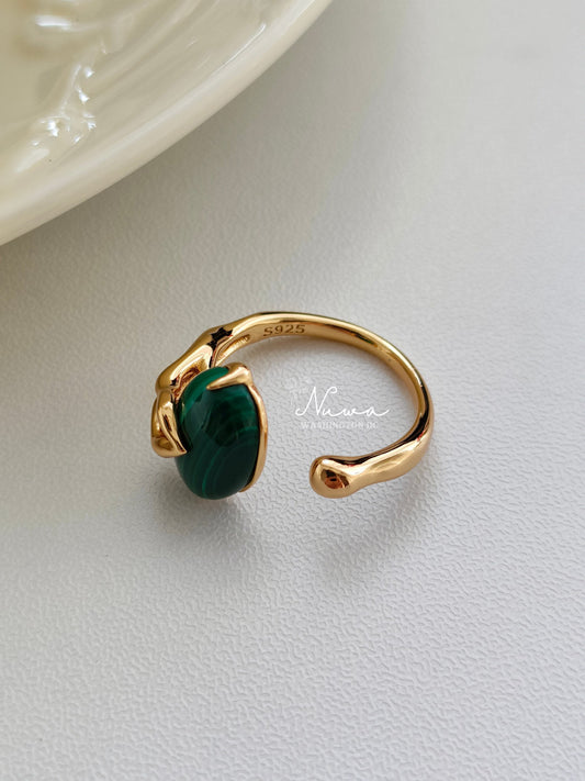 Peacock stone ring